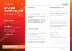 PRE-GAME RESPONSIBILITIES