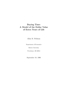 Buying Time: A Model of the Dollar Value of Extra
