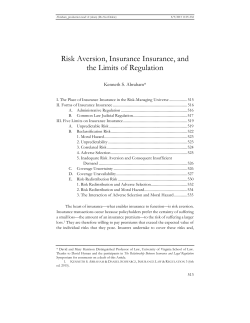 Risk Aversion, Insurance Insurance, and the Limits of