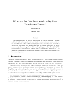 Effi ciency of Two Sided Investments in an Equilibrium