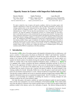 Opacity Issues in Games with Imperfect Information