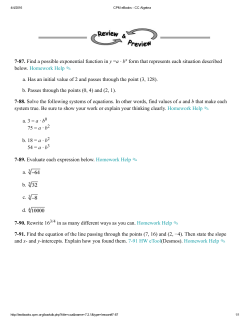 787. Find a possible exponential function in y =a ∙ b form that