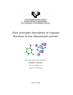 First principles description of response functions in low dimensional