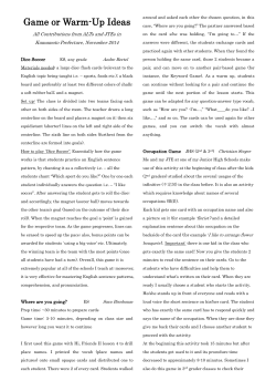 Game or Warm-Up Ideas