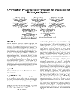 A Verification by Abstraction Framework for organizational Multi
