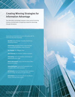 Creating Winning Strategies for Information Advantage