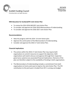 NHS Education for Scotland/SFC Joint Action Plan