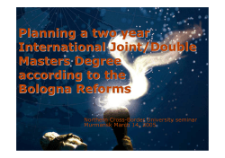 Planning a two year International Joint/Double Masters Degree
