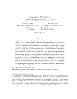 Managing Self-Confidence: Theory and Experimental Evidence