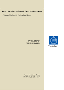 Factors that Affect the Strategic Choice of Sales Channels