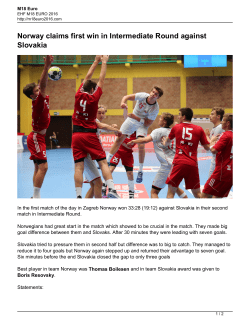 Norway claims first win in Intermediate Round against Slovakia