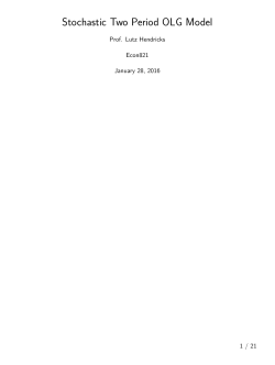 Stochastic Two Period OLG Model