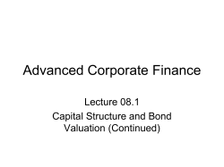 Advanced Corporate Finance