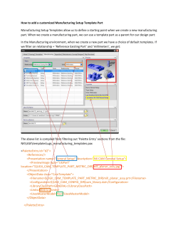 How to add a customized Manufacturing Setup Template Part