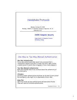 Handshake Protocols - Computer Science