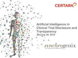 Best Practices using Artificial Intelligence to Meet Clinical Trial
