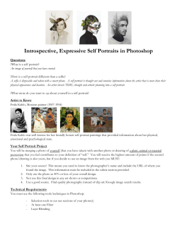 Self Portrait Project Sheet and Rubric