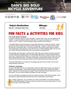 Day 45 &ndash; Liverpool, New York 93 miles Fun Facts about Liverpool