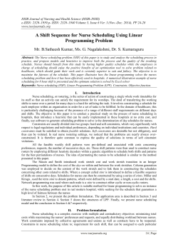 A Shift Sequence for Nurse Scheduling Using Linear Programming