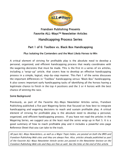 Handicapping Process Series