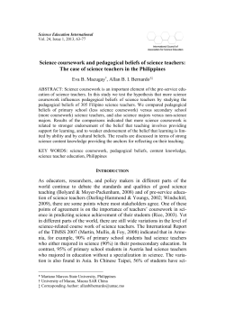 Beliefs about teaching scales - International Council of Associations