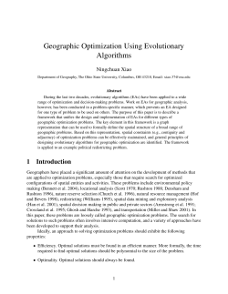 Geographic Optimization Using Evolutionary Algorithms