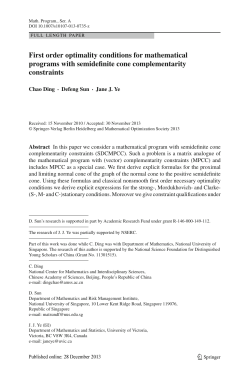 First order optimality conditions for mathematical programs with