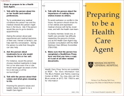 Preparing to be a Health Care Agent