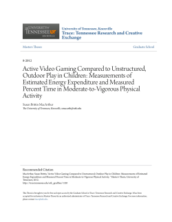 Active Video Gaming Compared to Unstructured, Outdoor Play in