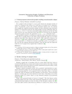 Problems and Directions Collection of Open Problems 1. Coloring