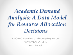 Academic Demand Analysis: A Data Model for Resource