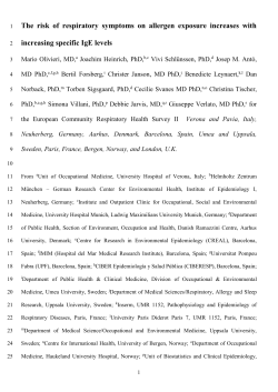 The risk of respiratory symptoms on allergen exposure