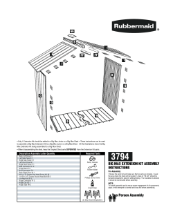 BIG MAX EXTENSION KIT ASSEMBLY INSTRUCTIONS Two Person