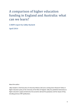 A comparison of higher education funding in England and Australia