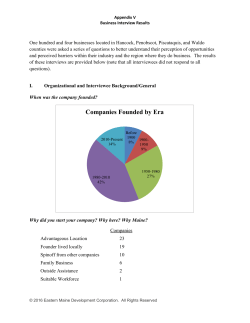 Business Interview Summaries - Eastern Maine Development