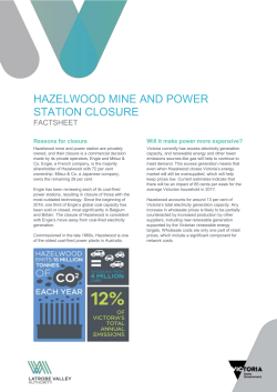 HAZELWOOD MINE AND POWER STATION Closure FACTSHEET