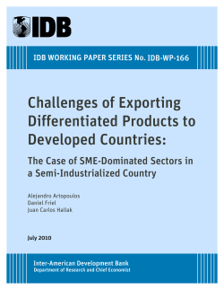 Challenges of Exporting Differentiated Products to Developed