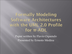 Formally Modeling Software Architectures with the UML