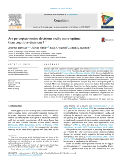Are perceptuo-motor decisions really more optimal than