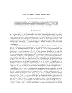 LIFTING NON-PROPER TROPICAL INTERSECTIONS Let K be a