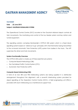 Gautrain Fact sheet 22 June Signalling System