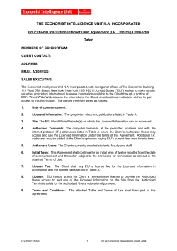 THE ECONOMIST INTELLIGENCE UNIT N.A. INCORPORATED