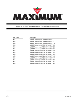 CTC Part # N/A 3/8"DR. Tamper proof TORX BIT