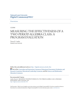 measuring the effectiveness of a two-period algebra class