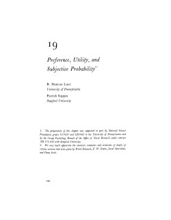 Preference, utility, and subjective probability