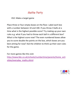 Parent KS2 Make a Target Game