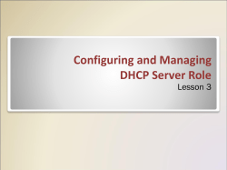 Configuring and Managing the DHCP Server