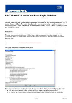PR-CAB-0007 - Choose and Book Login problems