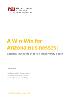 A Win-Win for Arizona Businesses: - Morrison Institute for Public Policy