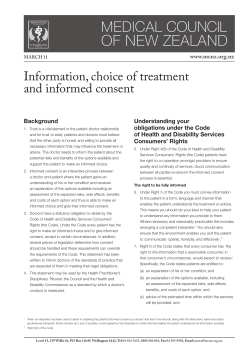 Information, choice of treatment and informed consent